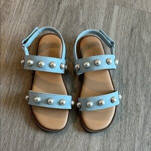 Cat & Jack Light Blue Sandals with Pearl Details